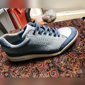 Ecco Men's Gray and Blue Sneakers